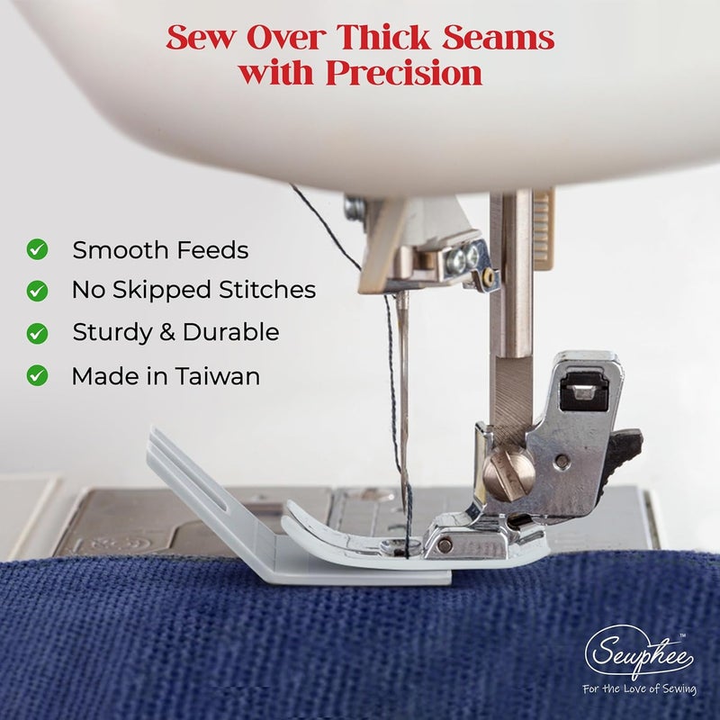 Sewphee Hump Jumper Sewing Tool - Bulky Seam Aid for Sewing Buttons & Flush Plate Presser Foot Perfect for Hemlines & Denim - Foot Attachments, Tools and Gadgets fits Husqvarna Viking, Brother, Singer, Janome - Image 2